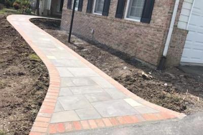 Driveway and Stamped Concrete Walkway to Front Door Fairfax VA