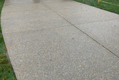 Concrete Pea Gravel Surface Driveway - Finished