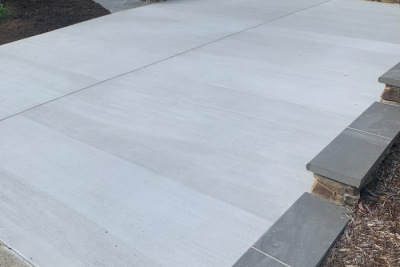 Concrete Parking Area and  Flagstone Retaining Wall Arlington VA