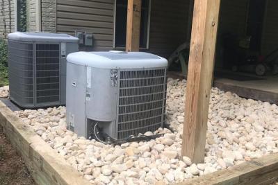 River Rock Base for AC Units Clifton