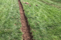 Grass Sod Installation for Drainage Area