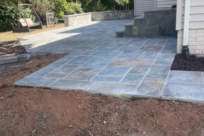 Flagstone Patio, Wall Seat and Steps Northern VA